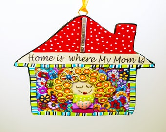 Colorful and Unique Meaning Mom Gift, Home is Where Mom Is, Heartfelt Mom Gift