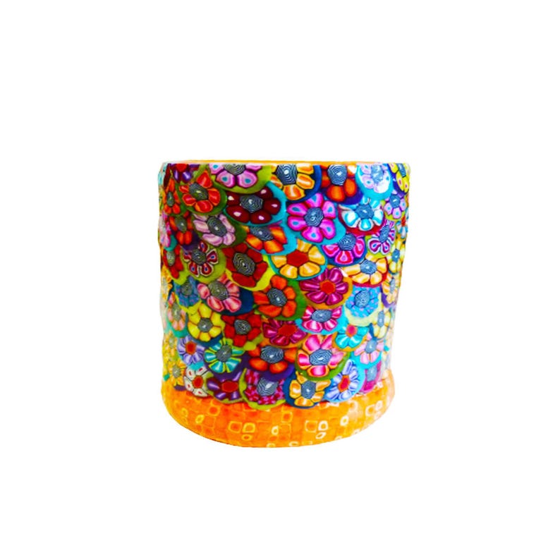 Ceramic Pencil Holder Cup: Modern Floral Desk Accent (handmade ...