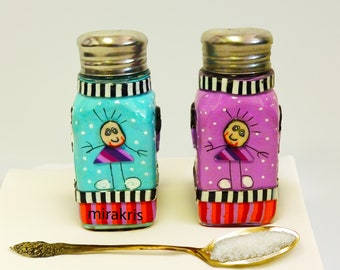 Colorful salt and Pepper Shakers set, Decorative Shakers Set, Dinning Table Set