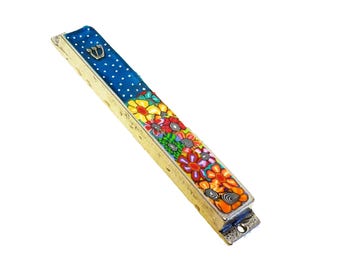 Handgemachte Florale Mezuzah Tasche: Moderne Bohemian Dekoration
