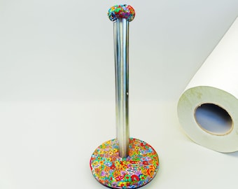 paper towel holder countertop: Millefiori Floral Style (Handcrafted)