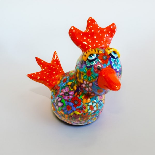 Whimsical Chicken Sculpture, Chicken Artwork gift, chicken lover Decoration, Dopamine Decor
