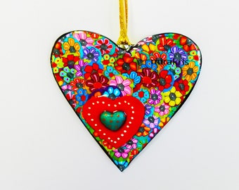 Colorful and Unique Valentine Day Heart Shape Wall Art Decoration.