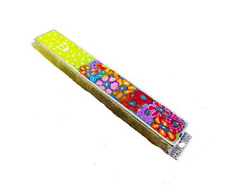 Bunt Florale Mesusa Tasche: Polymer Clay handgemachtes Geschenk