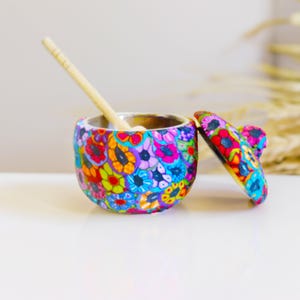 Handgjord blommig honungsburkset – Rosh Hashanah-dekor