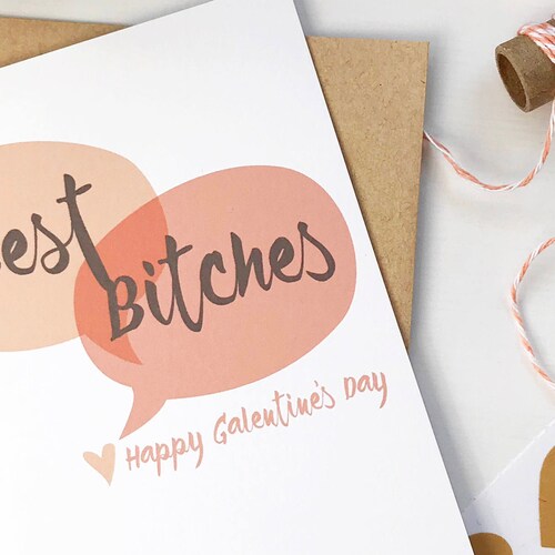 funny galentines day card. valentine for friend. for her. for sister. best friend long distance. swear cards.