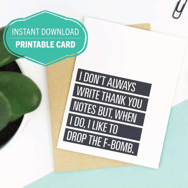Printable Fuck You Card Download Etsy