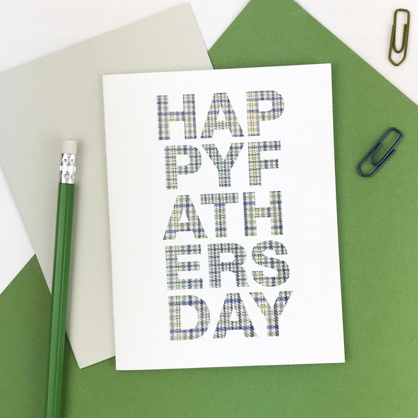 houndstooth pattern Father's Day card. dapper dad. from wife. from daughter. from partner. for husband. gift for dad. card for dad.