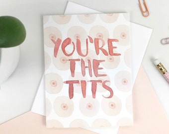 funny thank you cards, breast cancer card, inappropriate thank you card, appreciation card, adult humor cards, you are awesome cards