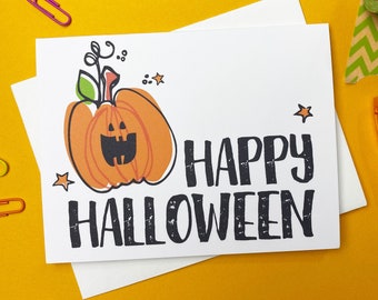 Happy Halloween card, Happy Halloween card set, jack o lantern card, Halloween card, Halloween greeting, card for Halloween, spooky season