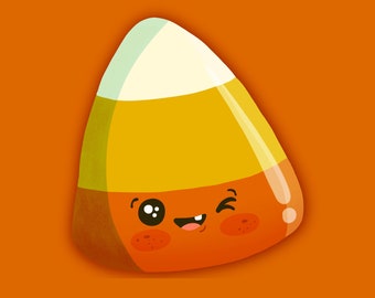 candy corn sticker, kawaii candy corn, spooky season sticker, Halloween candy sticker, cute candy corn, Halloween stickers, fall, autumn