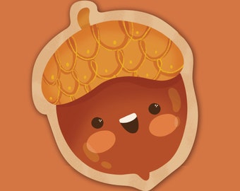 acorn sticker, kawaii fall sticker, autumn sticker, waterproof autumn stickers, forest sticker, fall friends, fall vinyl stickers