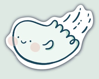 cute ghost sticker, Halloween ghost sticker, kawaii ghost, flying ghost, Halloween stickers, spooky season sticker, autumn sticker