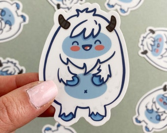 yeti stickers for tumblers, abominable snowman sticker, bumble snowman, friendly yeti sticker, sasquatch sticker, kawaii yeti, cryptid