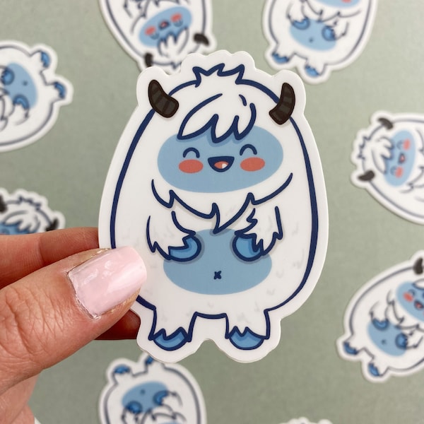 yeti stickers for tumblers, abominable snowman sticker, bumble snowman, friendly yeti sticker, sasquatch sticker, kawaii yeti, cryptid