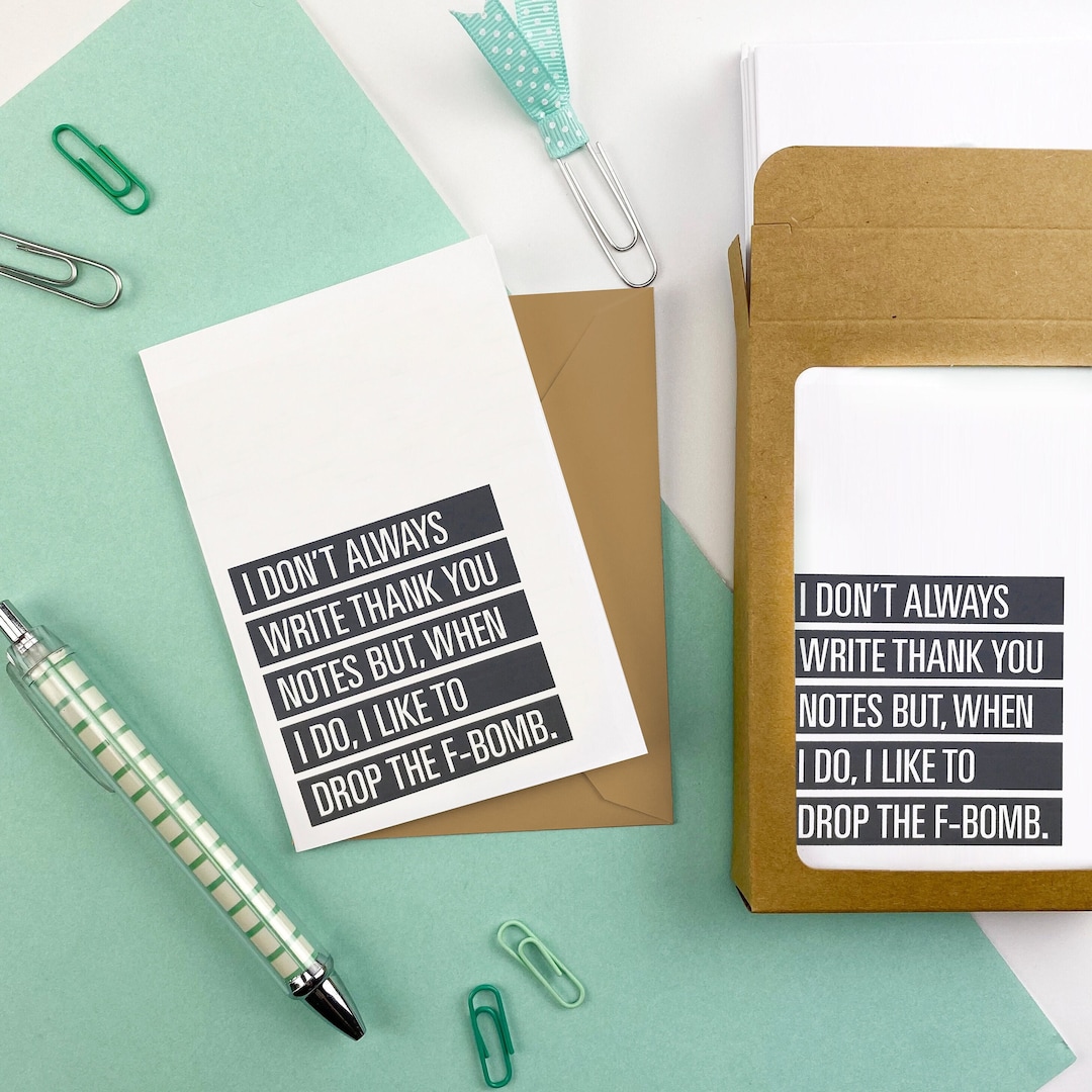 Set of Thank You Cards Funny Thank You Cards Inappropriate - Etsy