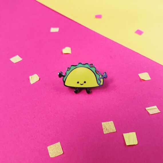 Great Gift for Taco Lovers Kawaii Taco Enamel Pin Hats REAL SIC Taco Pin Cute Happy Taco Lapel Pin Perfect for Jackets Backpacks /& Tops