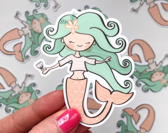 mermaid sticker decal, kawaii mermaid, cute kawaii stickers, mermaid magic, mermaid sticker for laptop, mermaid gifts for girls