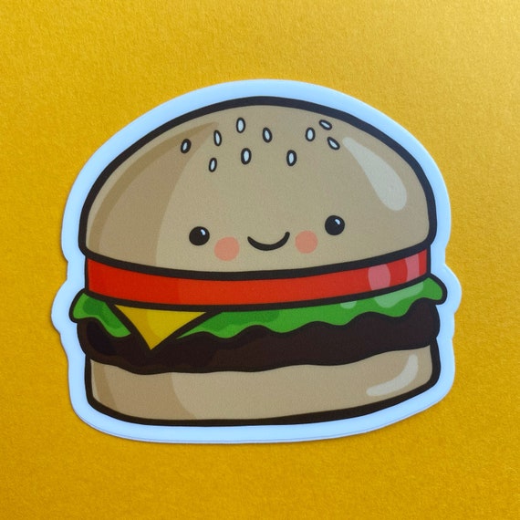 Buy Cheeseburger Waterproof Vinyl Sticker, Cute Food Decal for Water  Bottle, Junk Food Sticker, Cute Kawaii Food Sticker, Burger Sticker, Gift  Online in India 