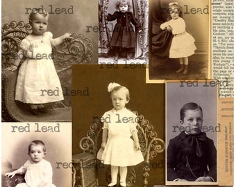 Digital Vintage Photos Collage Sheet - 8-1/2" x 11" - Ancestors 35