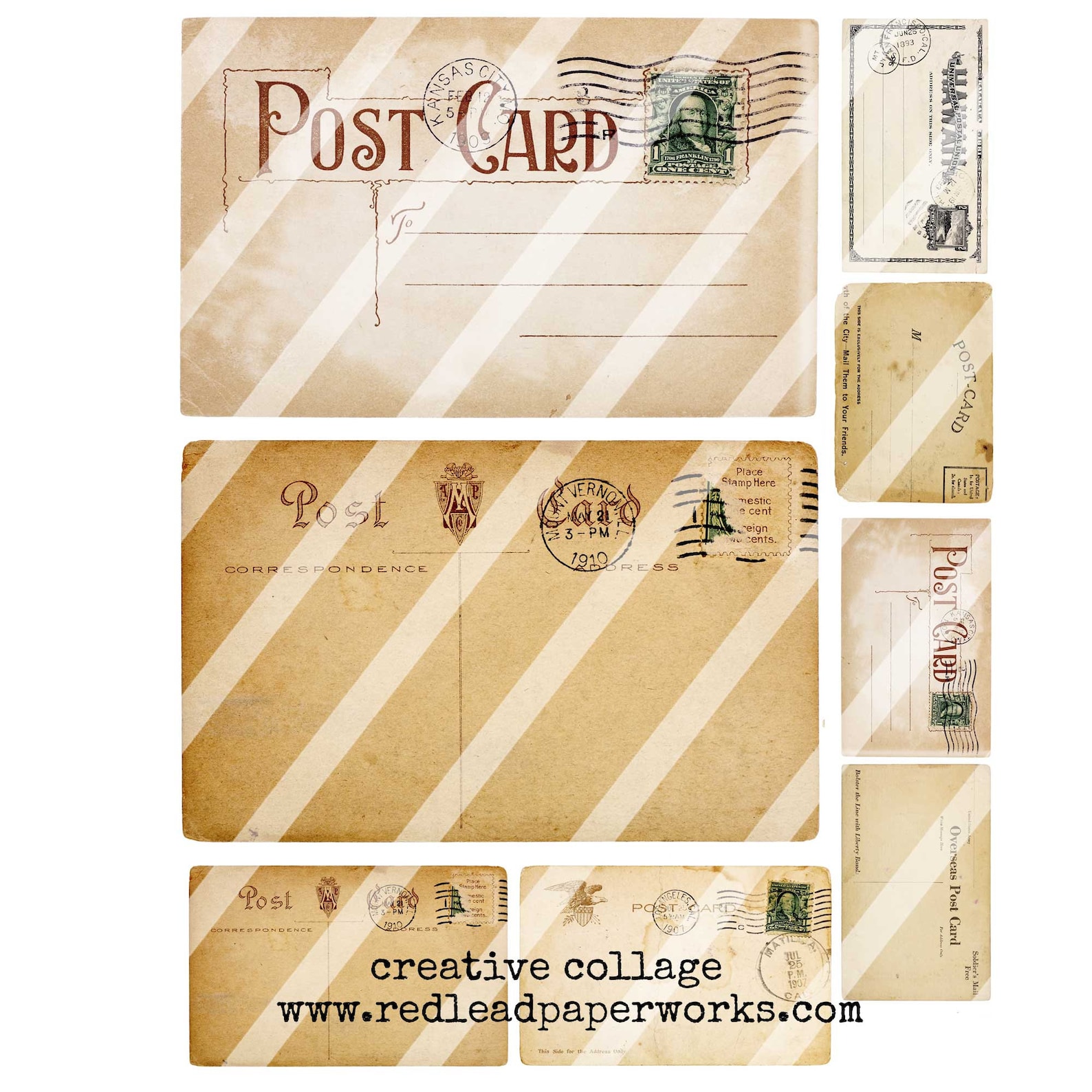 Digital Printable Vintage Post Cards Collection Collage Sheets - Etsy