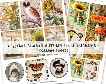 Digital Printable Always Autumn Collage Sheets