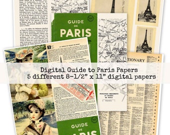 Digital Printable Guide to Paris Collage Papers