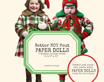 Digital Better Not Pout Paper Dolls Collage Sheet Collection