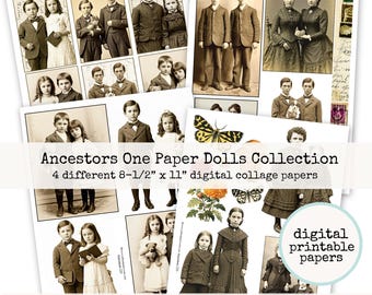 Digital Ancestors One Paper Dolls Collage Sheet Collection