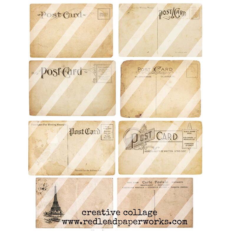 Digital Printable Vintage Post Cards Collection Collage Sheets - Etsy