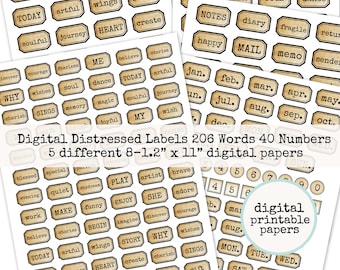 Digital Printable Distressed Labels