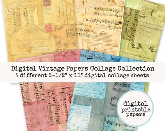 Digital Artisan Vintage Papers Collage Collection
