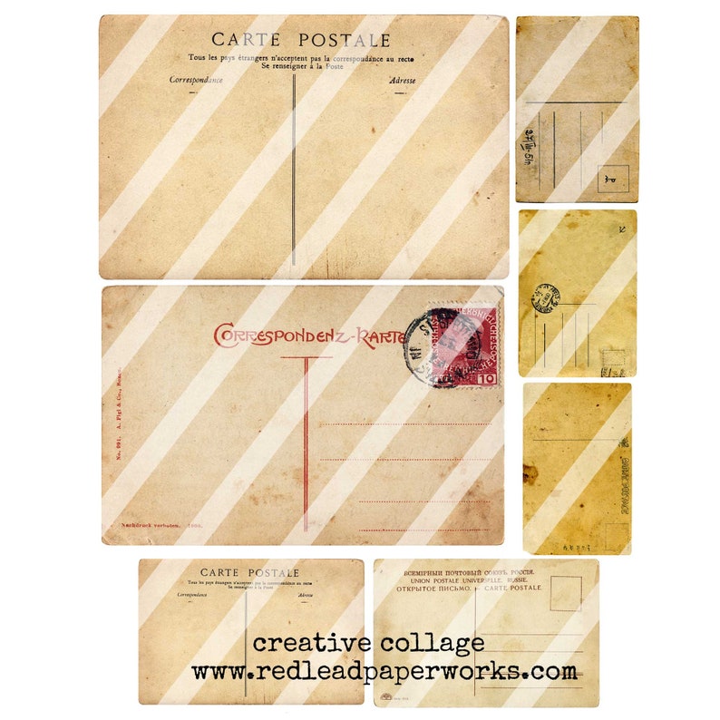 Digital Printable Vintage Post Cards Collection Collage Sheets - Etsy