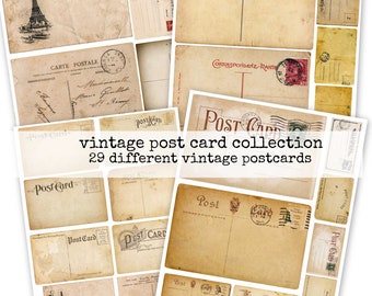 Digital Vintage Elements Vintage Post Card Collection