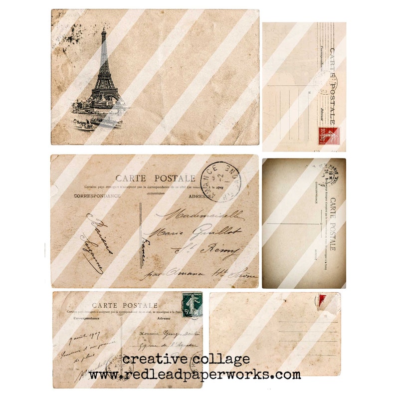 Digital Printable Vintage Post Cards Collection Collage Sheets - Etsy