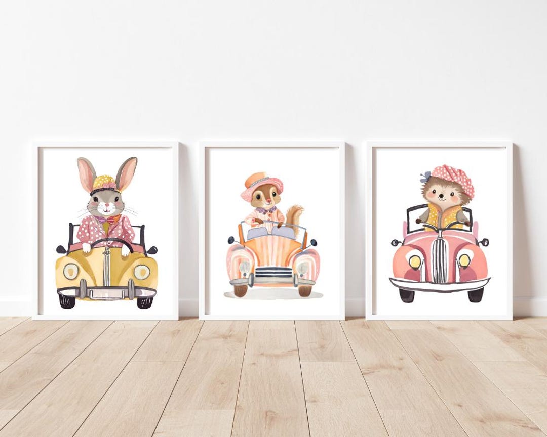 Woodland Animals Nursery Decor, Baby Girl Nursery Decor, Nursery Print