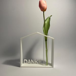 Haus-Vase, Reagenzglas, Blumen, Deko-Vase, Geburtstagsgeschenk, Hochzeit, Danke, Dekoration, Personalisierbar