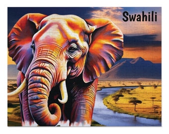 African Elephant Jigsaw Puzzle (30, 110, 252, 500,1000-Piece)