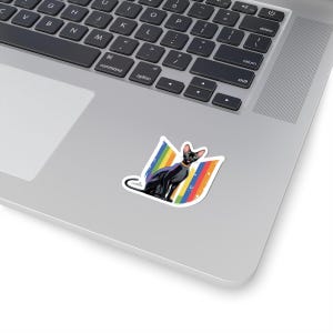 Pride Cat Kiss-Cut Stickers | Colorful LGBTQ+ Decor, Cute Cat Graphics, Laptop, Notebook, Gift for Cat Lovers