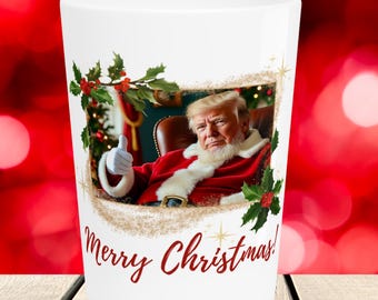 Santa Claus Trump Shot Glass, Trump Holiday Gift, Trump Christmas Gift, MAGA Christmas Gift, Patriotic Gift, Christmas Gift for Him, Barware