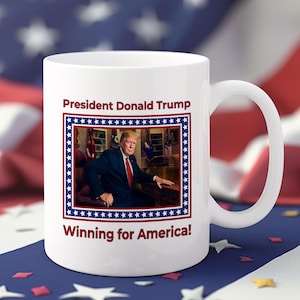 Winning for America! Mug, Trump Victory Mug, Trump Coffee Mug, President Trump Gift, MAGA Mug, Republican Mug, Patriotic Gift, Election Gift