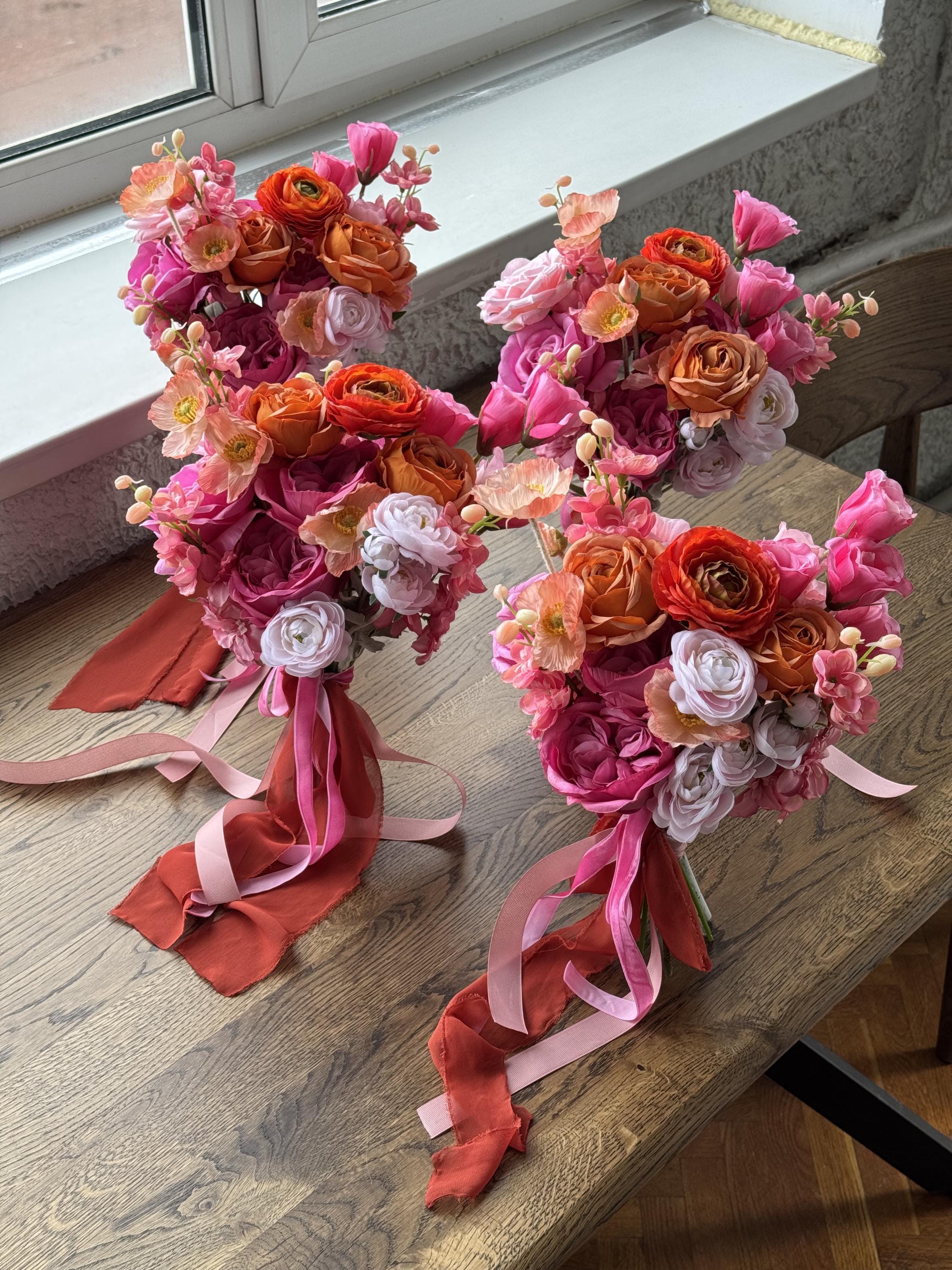 Pink Orange Bridesmaid Bouquet
