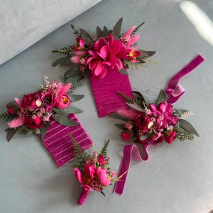 Fuchsia Pocket Boutonniere, Groomsmen Boutonniere, Summer Wedding Accessories, Peony Rose Boutonniere, Prom Boutonniere, Wedding Accessories