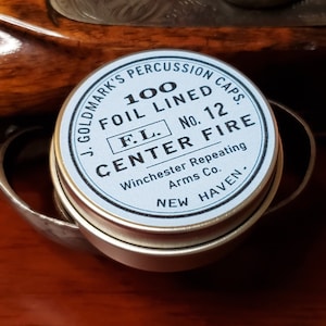 Percussion Cap Tin, Replica, Winchester.