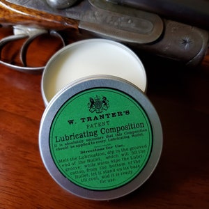 W. Tranter's Bullet Lubricating Composition Tin, Replica, Full.