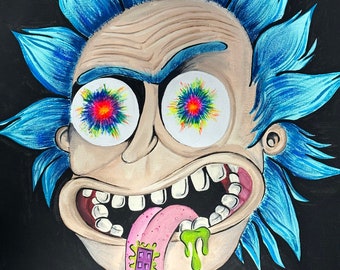 Rick pop art/trippy art from Rick and Morty.