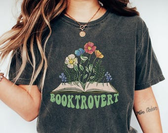 Bookworm Tshirt Design Literary Gift Reading Enthusiast Clothing Teacher Library Lover Bookish Shirts Book Nerd Shirt Booktrovert Tee