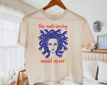 Medusa Mythology Crop Top, Feminist Empowerment Shirt, Greek Mythology Tee, Womens Rights Crop Top, Boxy Crop Top