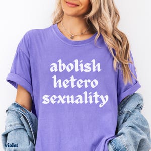 Abolish Heterosexuality pride shirt, pride parade outfit, Rainbow pride crop top,Queer pride t,LGBTQ pride shirt,Bi pride tee,Pride Month