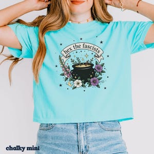Cotton Graphic Tee Political Statement Clothing Vintage Style Design Activist Movement Apparel Boxy Fit Construction Cropped Style Fashion Social Justice Support Progressive Message Expression Resistance Wear Everyday Statement Piece Bold